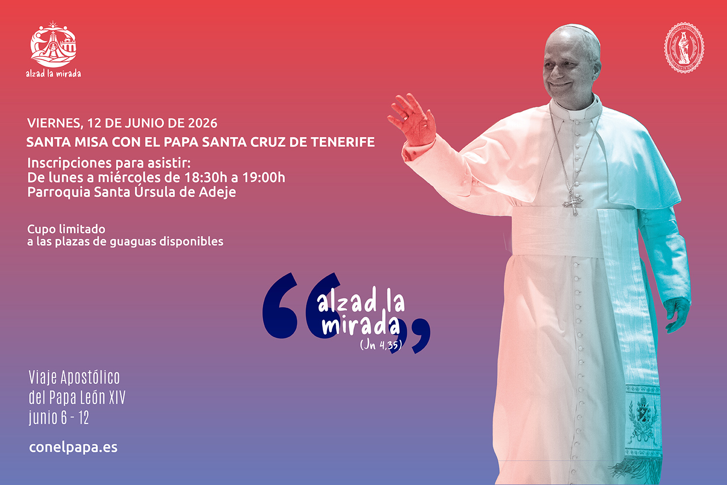 Inscripciones para participar en la Eucaristía con el Papa León XIV